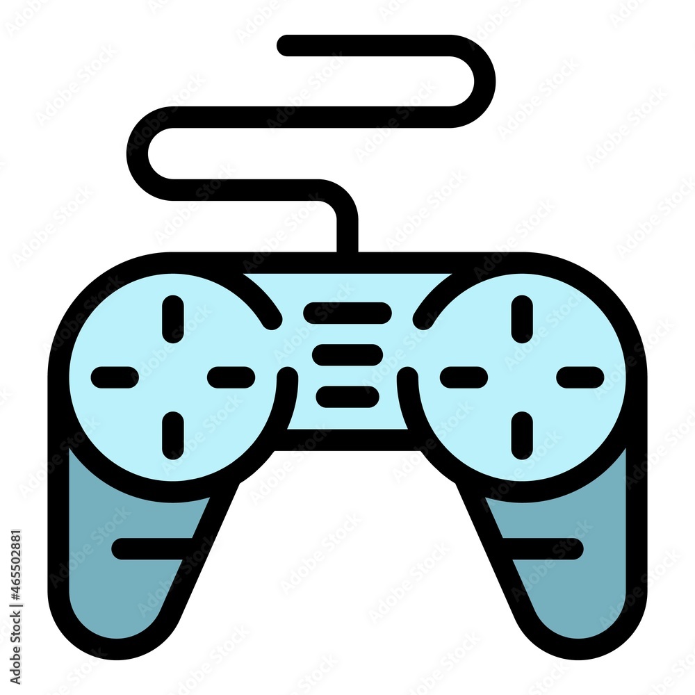 Poster joystick control icon. outline joystick control vector icon color flat isolated