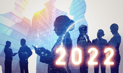 2022年イメージ　ビジネス向け年賀状素材　ビジネスネットワーク