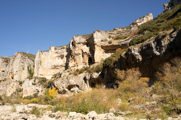 Fototapeta premium autumn landscape in a canyon in foz de lumbier