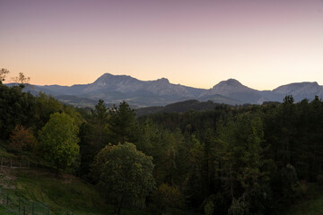 mountain landscape in the basque country in spain
