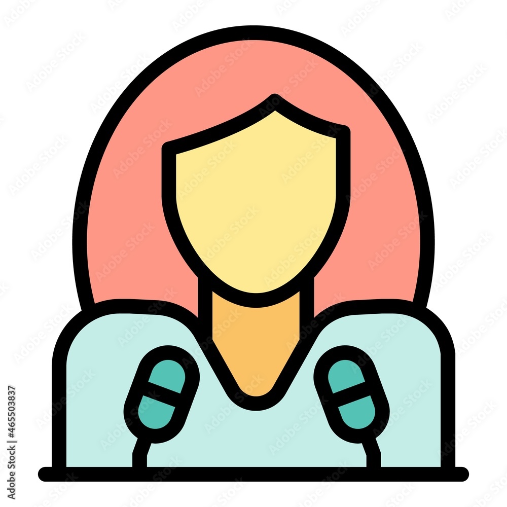 Aufkleber call center coordinator icon. outline call center coordinator vector icon color flat isolated