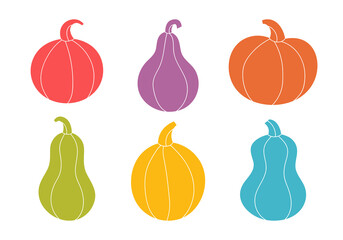 Pumpkins silhouette cricut cameo sublimation. Cutting board template. Autumn holiday. Thanksgiving Halloween decor. Vegan vegetarian food. Kitchen element. Groceries shop. Gardening, farming.