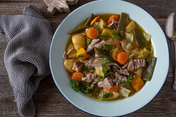 Meat stew with vegetables and potatoes