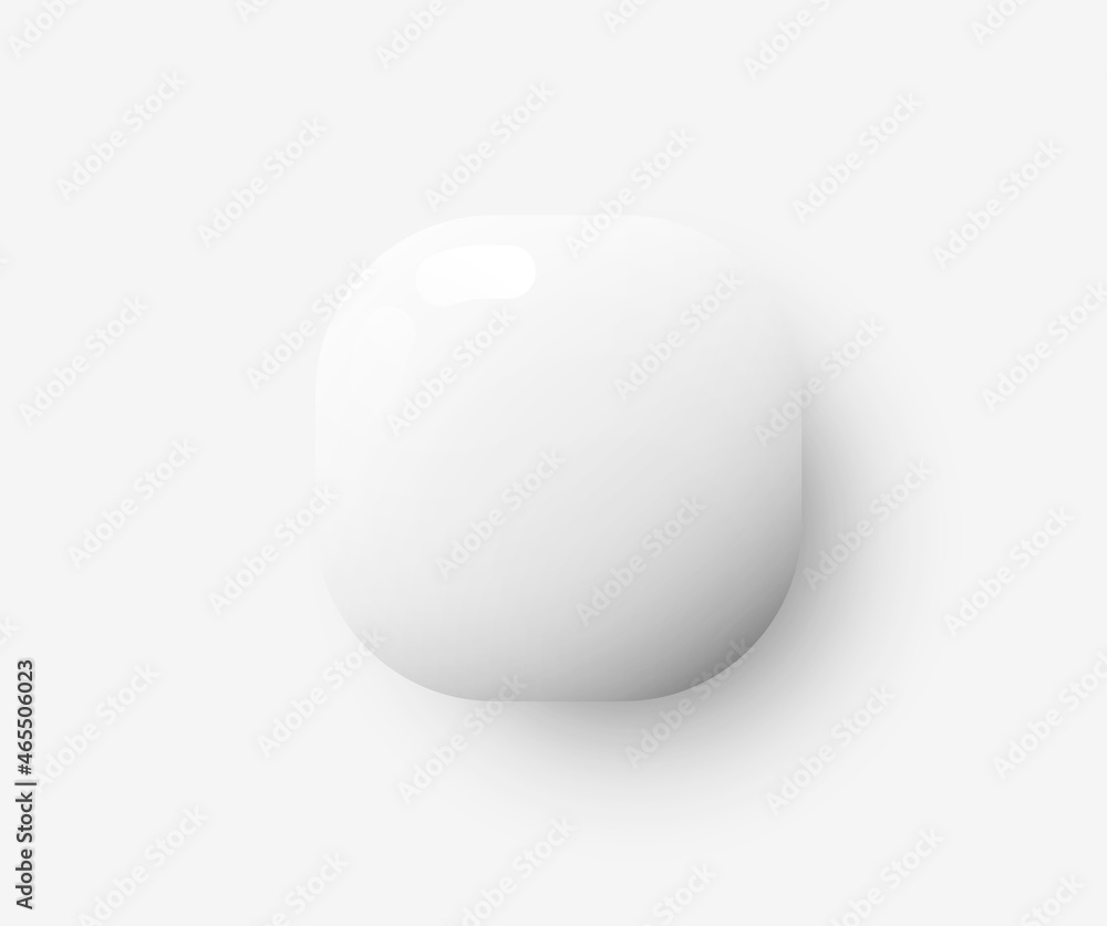 Poster white glossy button with shadow