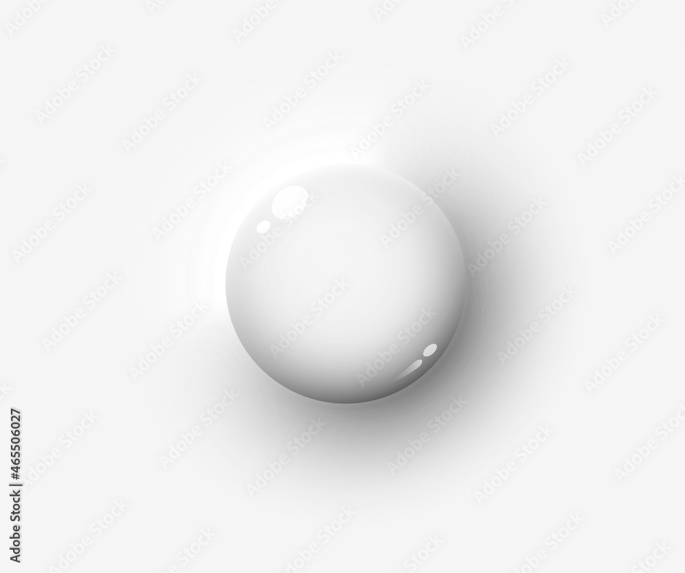 Poster white glossy button with neomorphic elements.