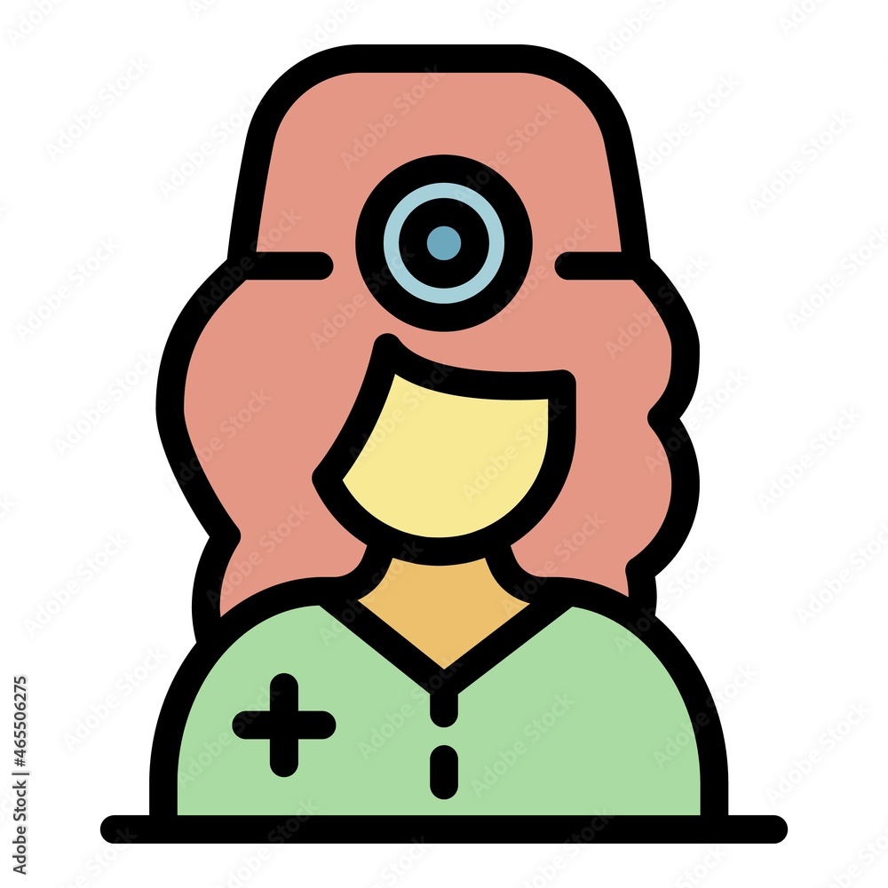 Sticker Medical nurse icon. Outline medical nurse vector icon color flat isolated - Stickers