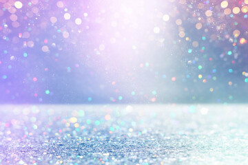 abstract background of glitter vintage lights. silver, purple and white. de-focused