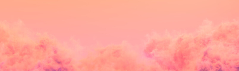 orange panorama of cumulus clouds sunrise background . conceptual nature 3D illustration