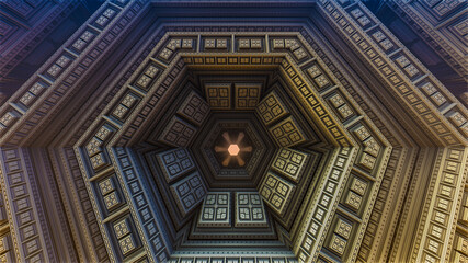 3d render of abstract metal background in the form of a fractal pattern