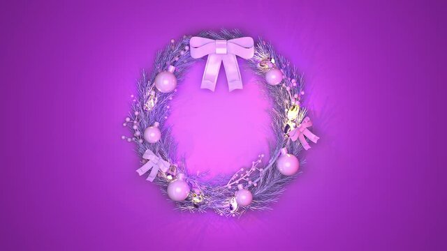 beautified new year holiday circlet on colorful background