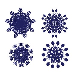 Hand-Drawn Season's Greetings Winter Snowflakes Sketchy Notebook Doodles- Vector Illustration Design Elements on Lined Sketchbook Paper Background