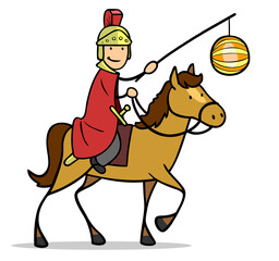 Sankt Martin auf Pferd mit Laterne
