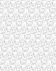 minimalistic modern pattern with faces