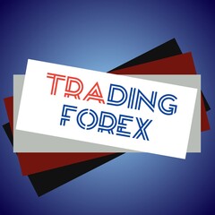 "Forex Trading" logo with an aesthetic background suitable for article wallpapers, news about trading, stocks, investments, stocks, forex and finance