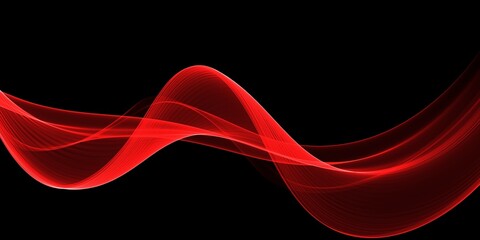 Abstract red wave curve smooth on black design modern luxury technology background illustration