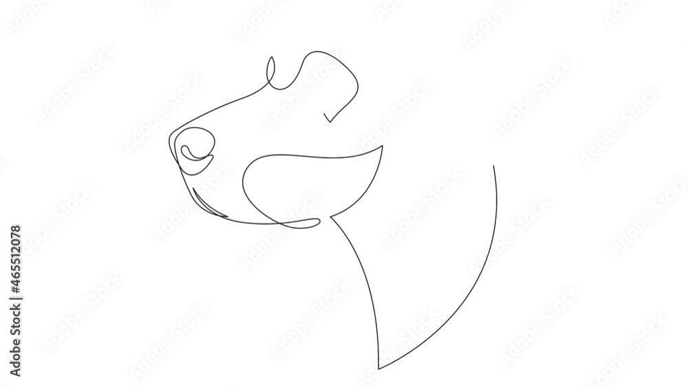 Aufkleber self drawing simple animation of single continuous one line drawing german shorthaired pointer dog. 
