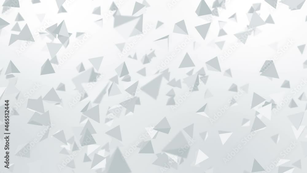 Wall mural many pyramid shapes floating in air on white background. business concept. symbol of digital technol