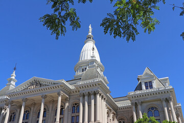 The Tippecanoe County Courthouse is located on the public square in the city of Lafayette in Tippecanoe County, Indiana.