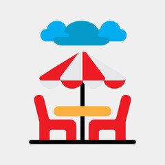 Beach chair icon vector illustration in flat style about summer, use for website mobile app presentation