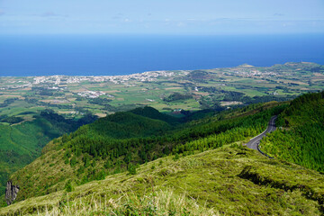 Naklejka premium amazing mountain landscape on azores islands