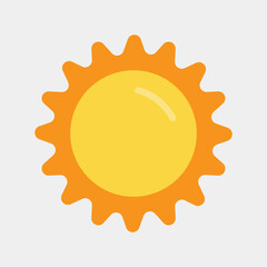 Sun icon vector illustration in flat style about summer, use for website mobile app presentation