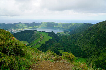 Fototapeta premium green nature on the beautiful azores islands