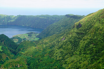 Fototapeta premium green nature on the beautiful azores islands