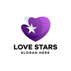 Love Stars Gradient Logo Design
