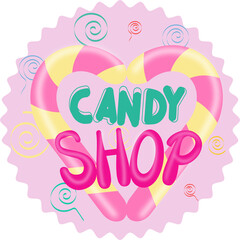 Banner, Template for confectionery, sweetshops, candy shops, vector illustration