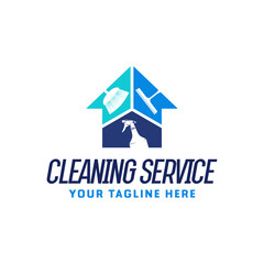 House cleaning service logo design template