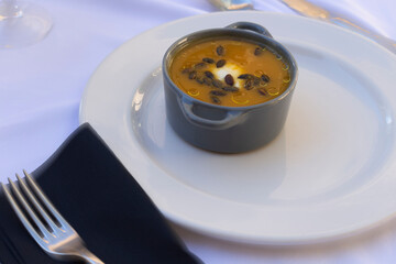 place setting with spoon and fork
