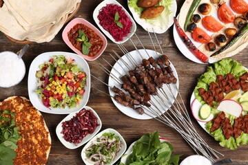 delicious grilled liver and salads