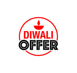 Diwali Offer sticker with diwali diya unit.