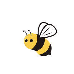 Bee vector. bee cartoon. character design. free space for text. blank. copy space.