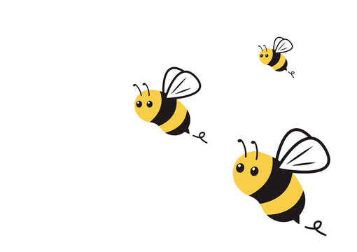 Bee vector. bee cartoon. character design. free space for text. blank. copy space.