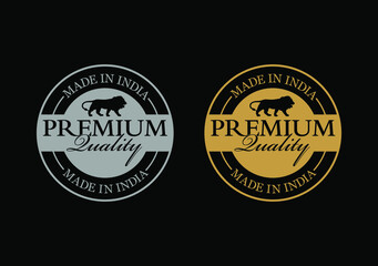 made in india and Premium Quality stamp vector.