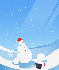 An illustration of the calm winter scenery. 