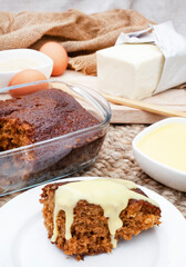 Traditional South African Malva dessert rustic lifestyle setting