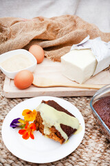 Traditional South African Malva dessert rustic lifestyle setting