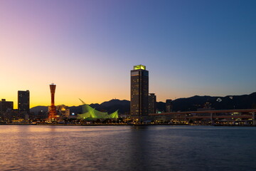 Naklejka premium 神戸港の夕景 神戸市中央区にて