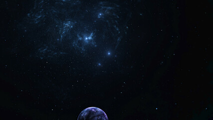 Plakat 3d effect - abstract space scene 