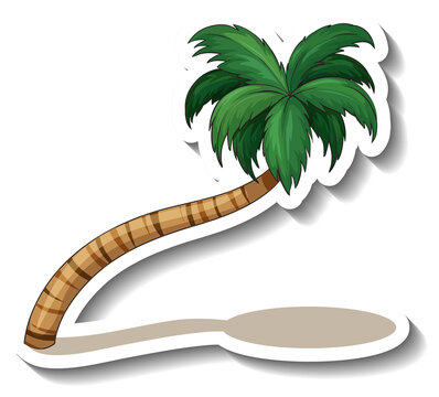 Palm tree sticker isolated on white background