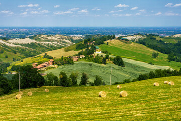 Rural landscape along the road from Sassuolo to Serramazzoni, Emilia-Romagna.