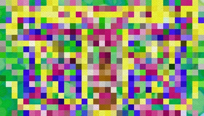 Pixelated Colorful Pattern, Squares, Close  Up
