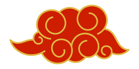 Red cloud in chinese style. New year traditional decoration