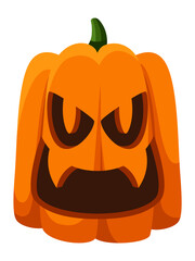 Halloween pumpkin lantern. October traditional scary face