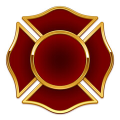 blank fire dept rescue logo dark red and gold - obrazy, fototapety, plakaty