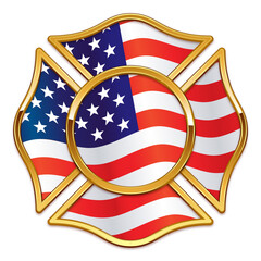 blank fire department logo base with usa flag
