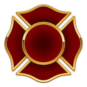 blank fire dept rescue logo dark red and gold