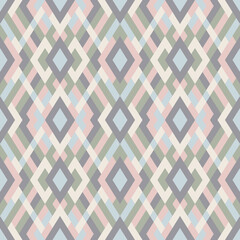Mosaic seamless texture. Abstract pattern. Vector geometric background of triangles in pastel rose and green colors